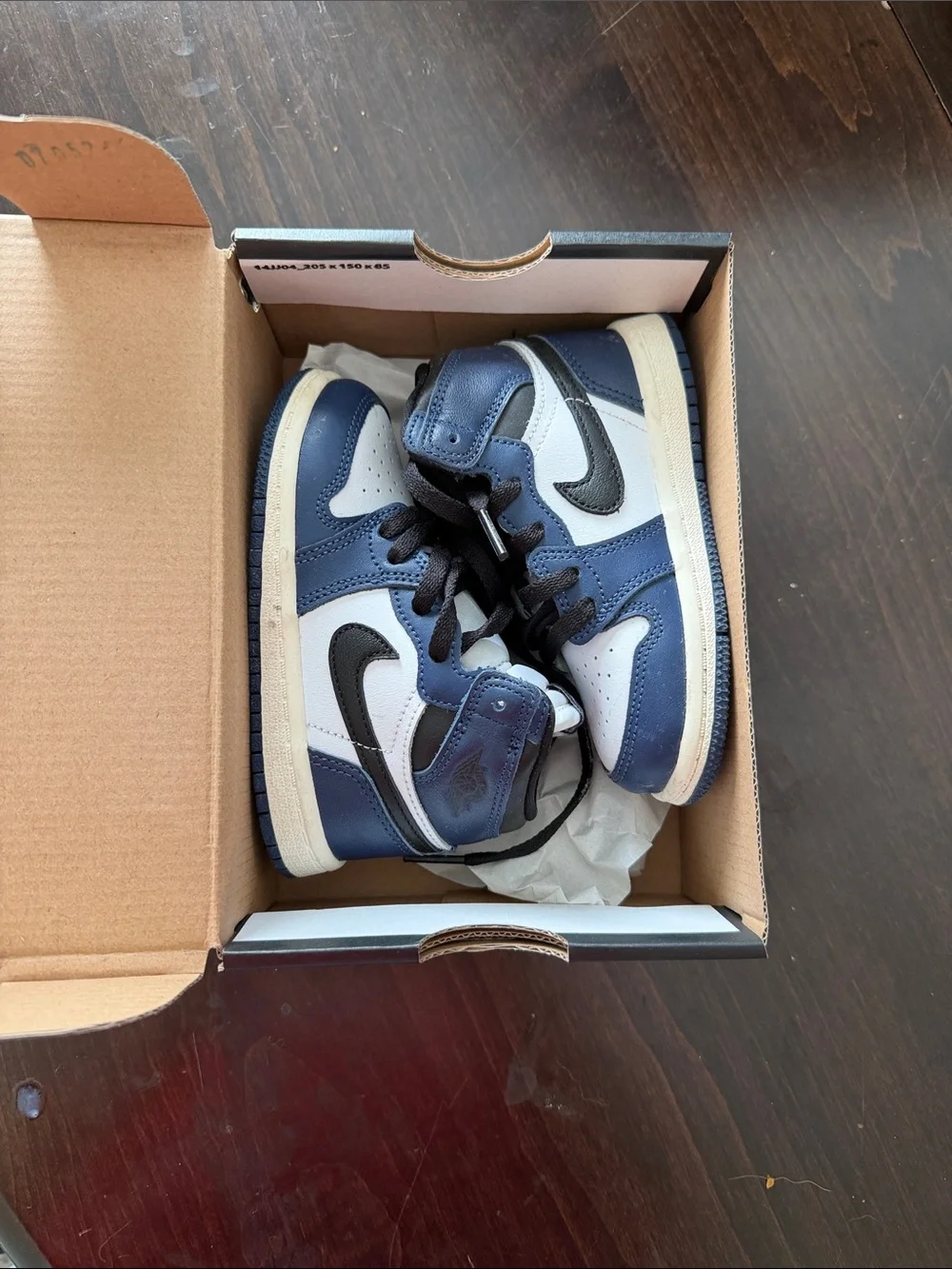 Nike Kids Navy, White & Black High-Top Sneakers